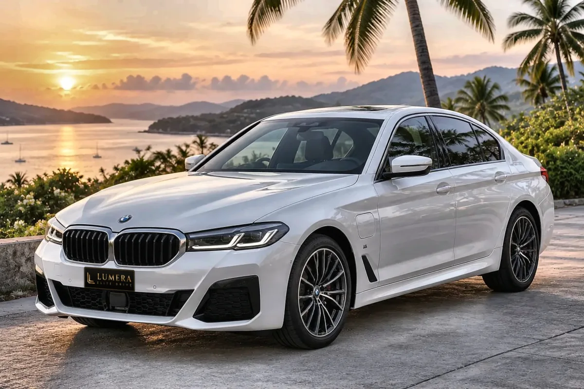 BMW 530e M Sport (2023, white)